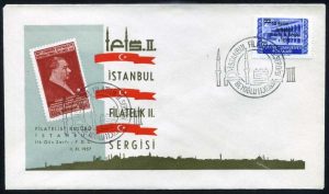 11 Kasım 1957 – İstanbul II. Filatelik Sergisi Sürşarjlı Hatıra Pulu