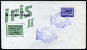 11 Kasım 1957 – İstanbul II. Filatelik Sergisi Sürşarjlı Hatıra Pulu